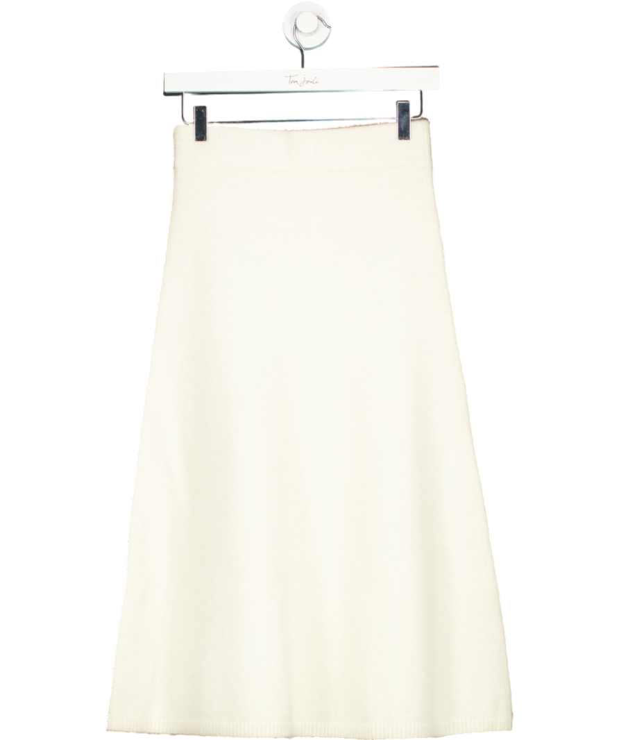 Karen Millen Cream Alpaca Wool Fluffy Full Knit Skirt UK XS