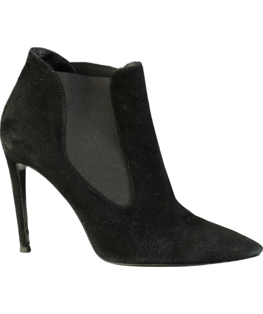 Ralph Lauren Black Suede Pointed Boot Heels UK 8 EU 41 👠