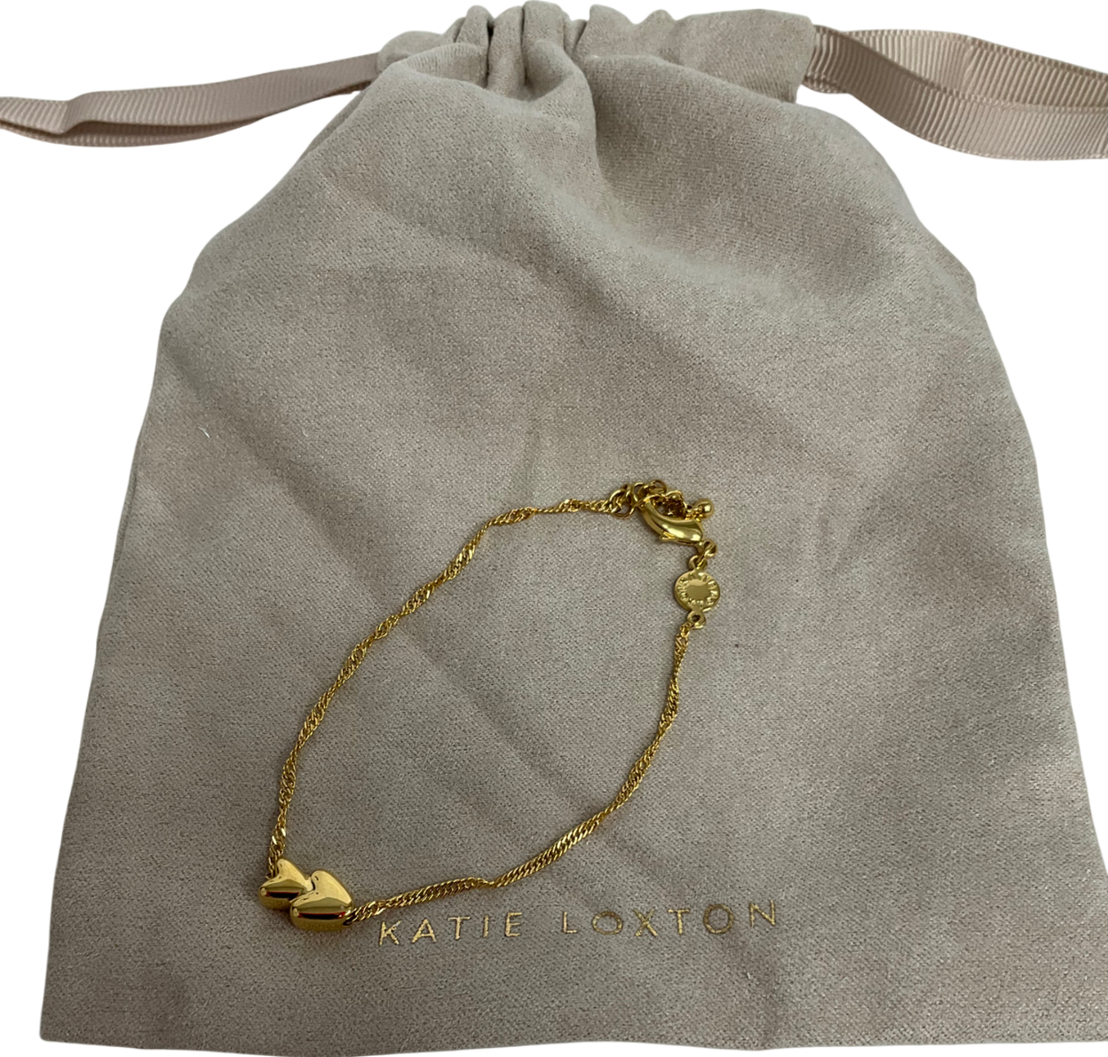 Katie Loxton Metallic 'so Loved' Waterproof Gold Sentiment Bracelet One Size