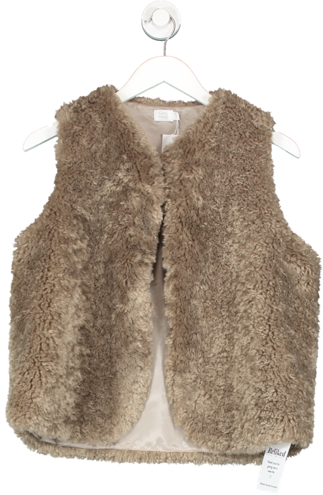 Gauhar Helsinki Brown Faux Fur Vest UK XS/S