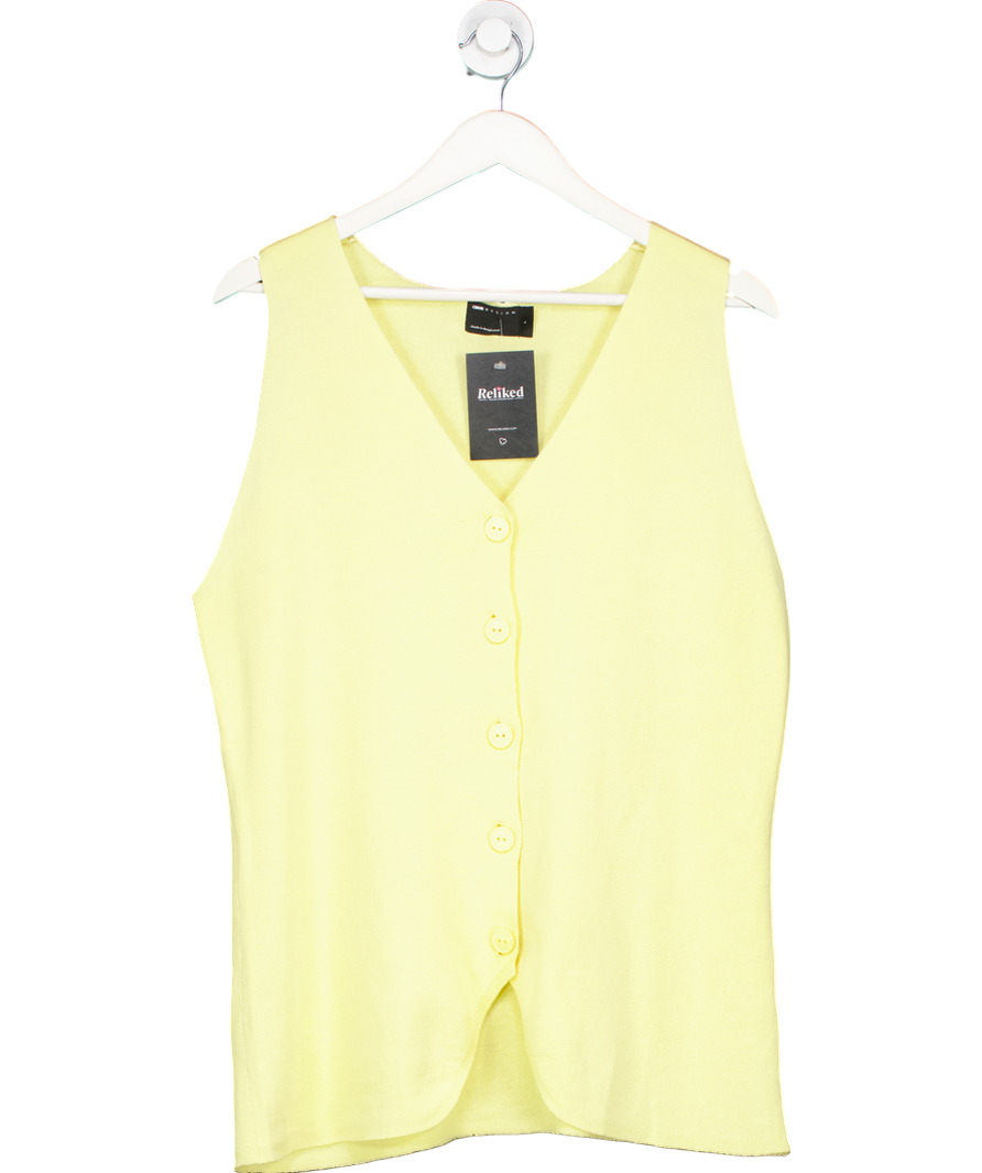 ASOS Yellow Knitted V Neck Waistcoat UK L