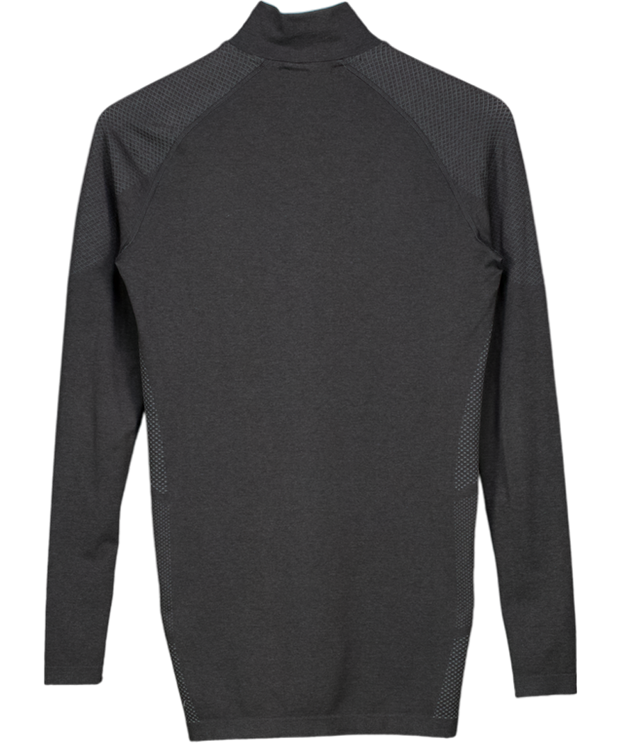 gymshark Black Long Sleeved Quarter Zip Workout Top UK XS