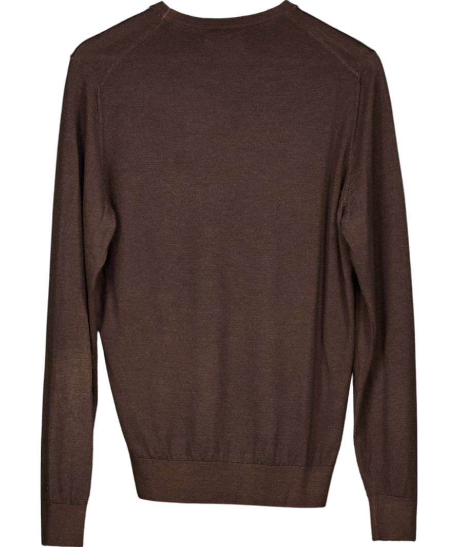 Falconeri Brown Round-neck Ultrasoft Cashmere Jumper UK S