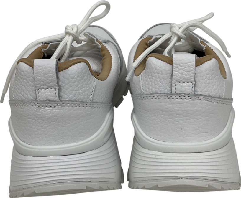 Next Leather White Wedge Trainer UK 7 EU 41 👞