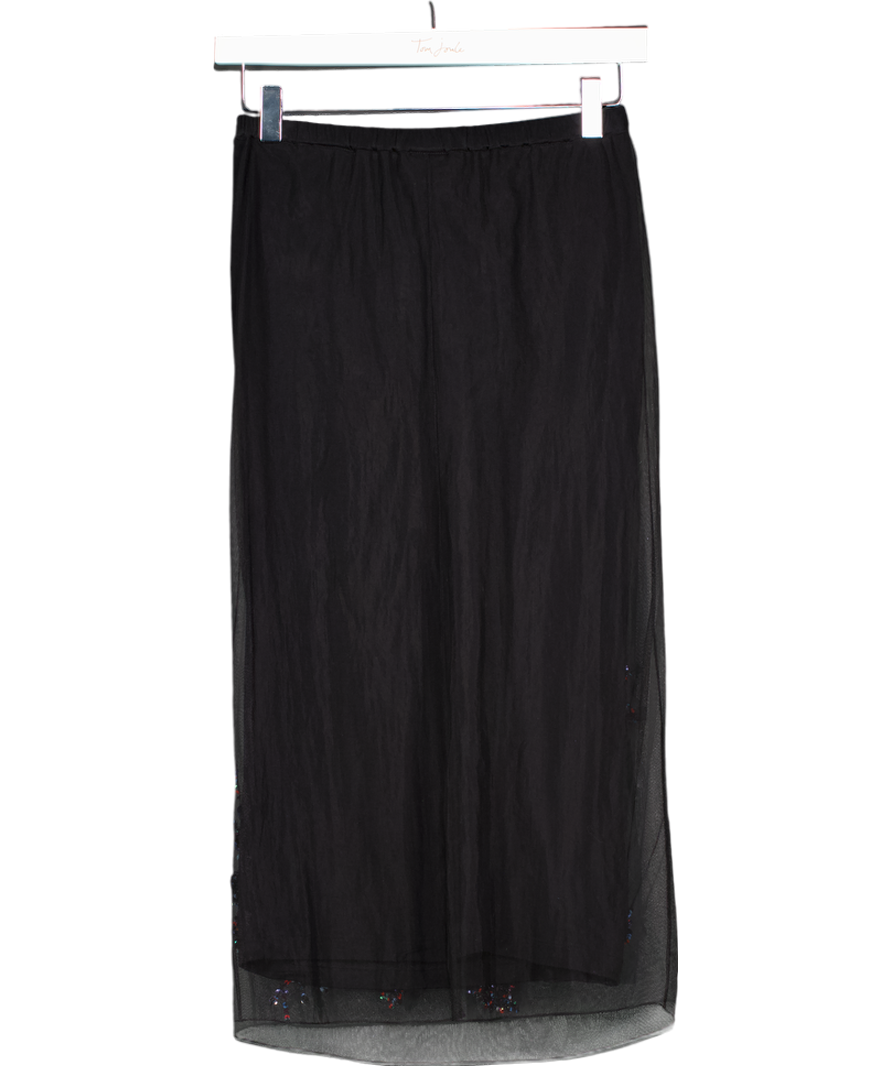 Pinko Black Floral Sequin Skirt UK S