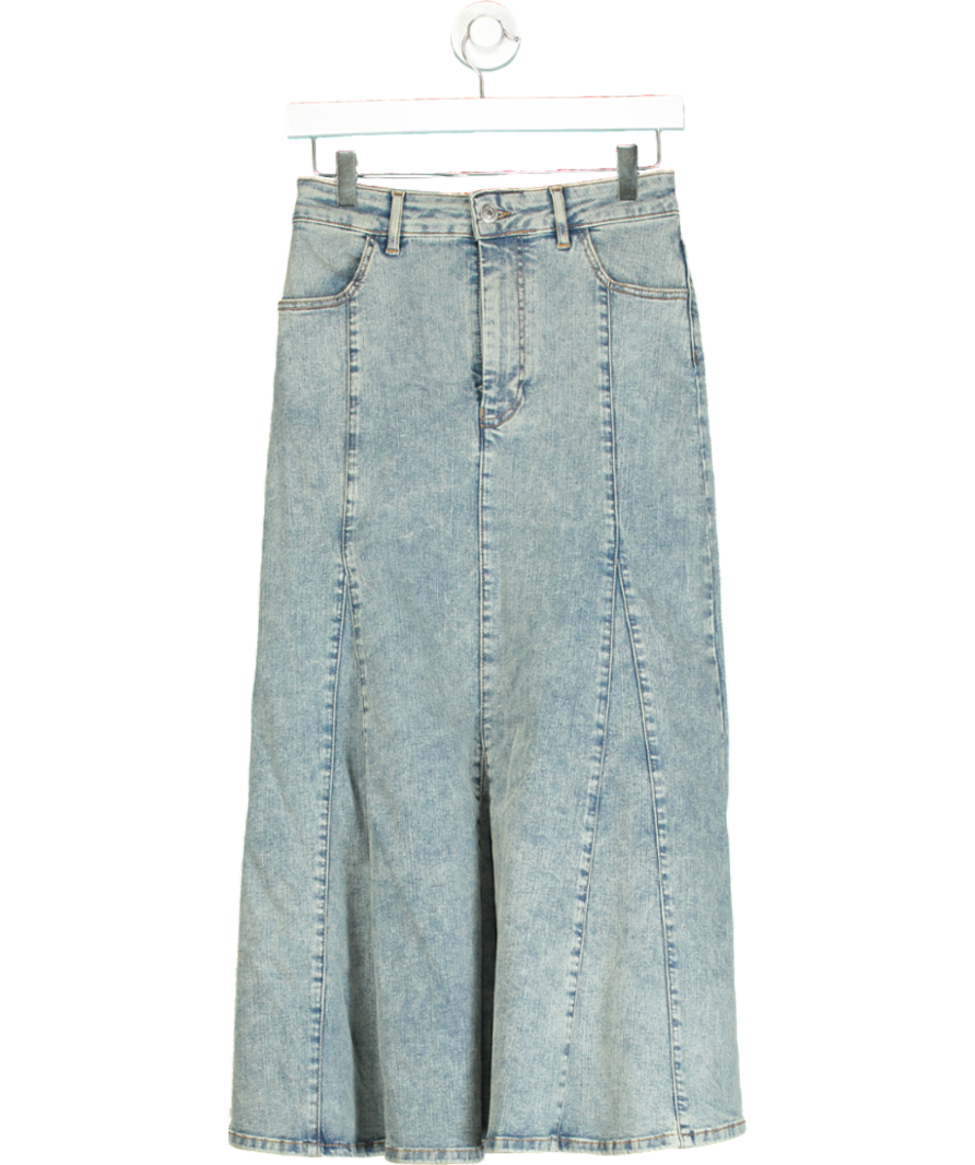 Maje Blue Denim Maxi Skirt W36