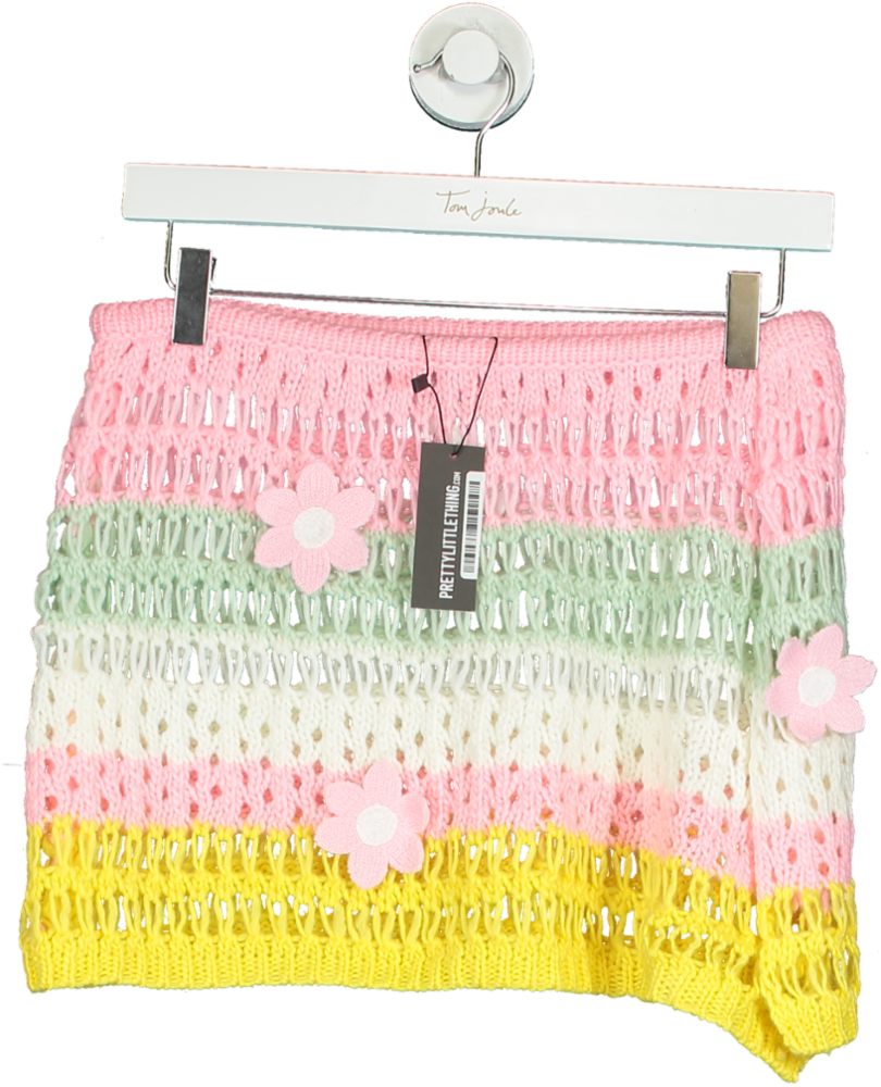 PrettyLittleThing Multicolour Crochet Mini Skirt UK S