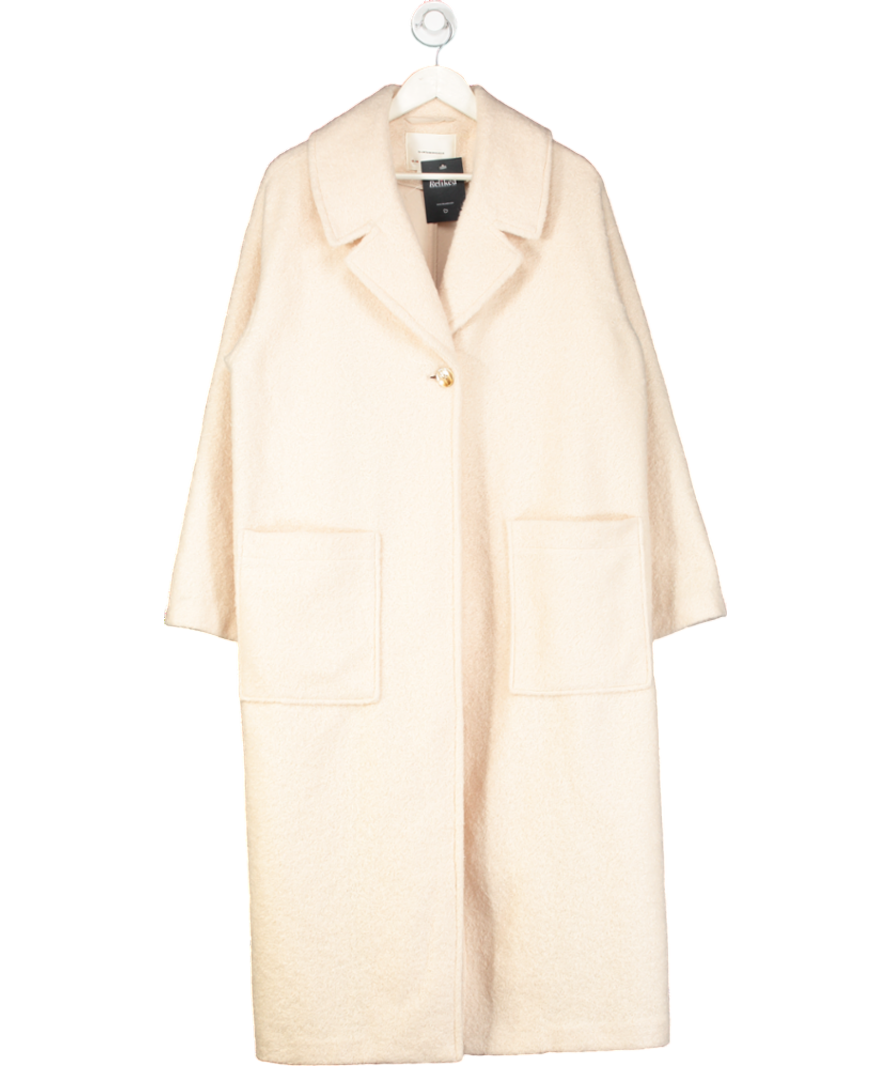 Anthropologie Cream Longline Coat UK 14