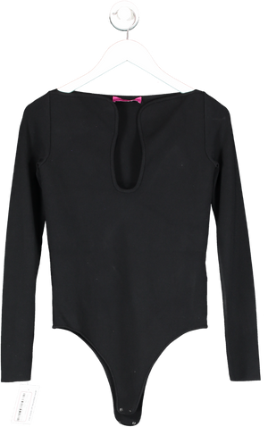 VALENTINO  Black Sculptural  jersey Long Sleeve Bodysuit UK M