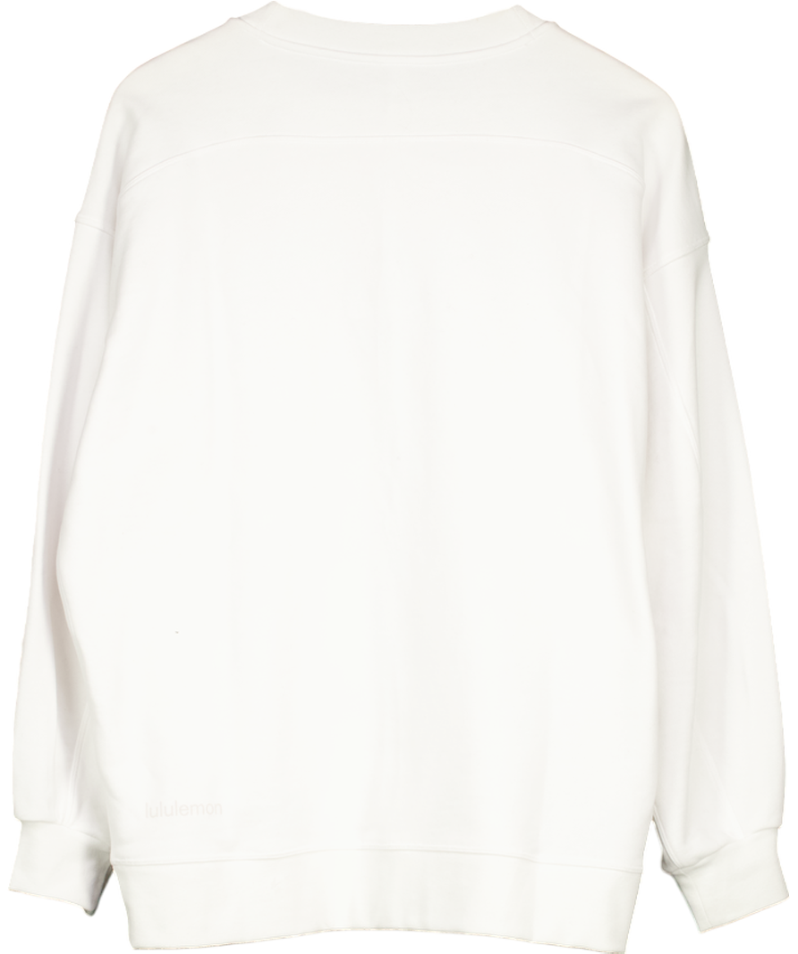 Lululemon White 100% Cotton Perfectly Oversized Sweatshirt UK 6