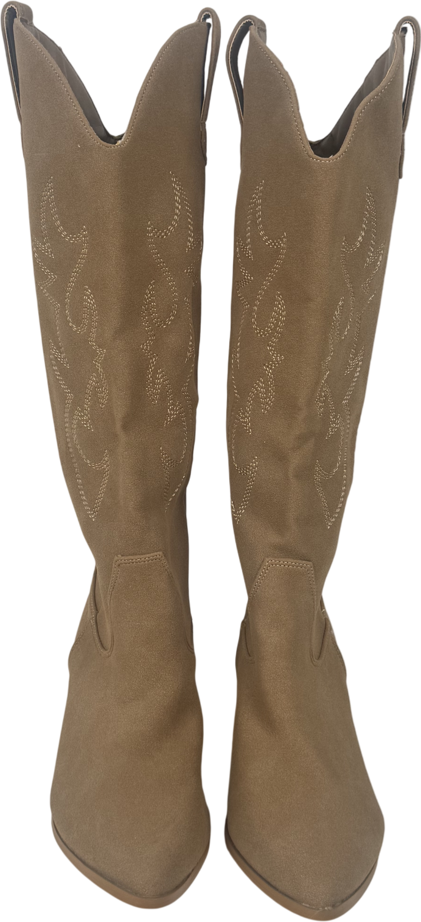 White Fox Beige Elizabeth Cowboy Boots Camel UK 7 EU 40 👠