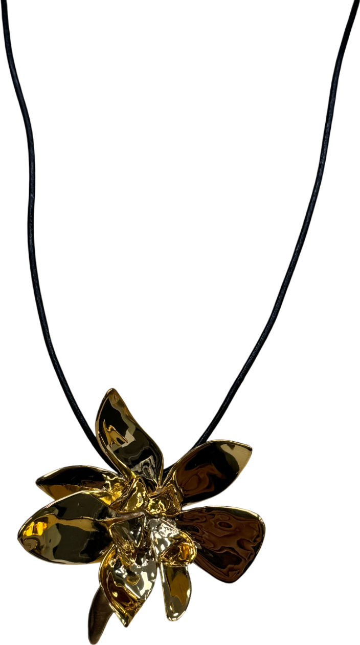 Misho Metallic Jasmine Cord Necklace One Size