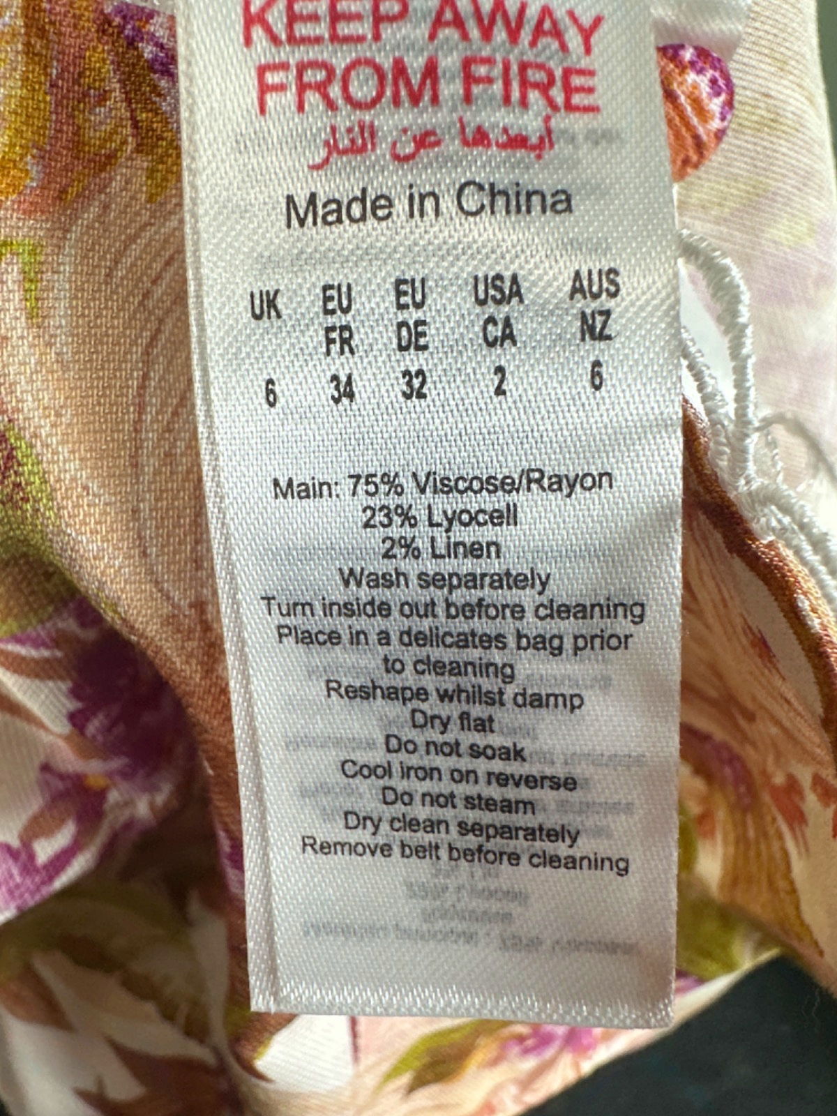 Karen Millen Pink Mirrored Floral Viscose Linen Mini Dress UK 6