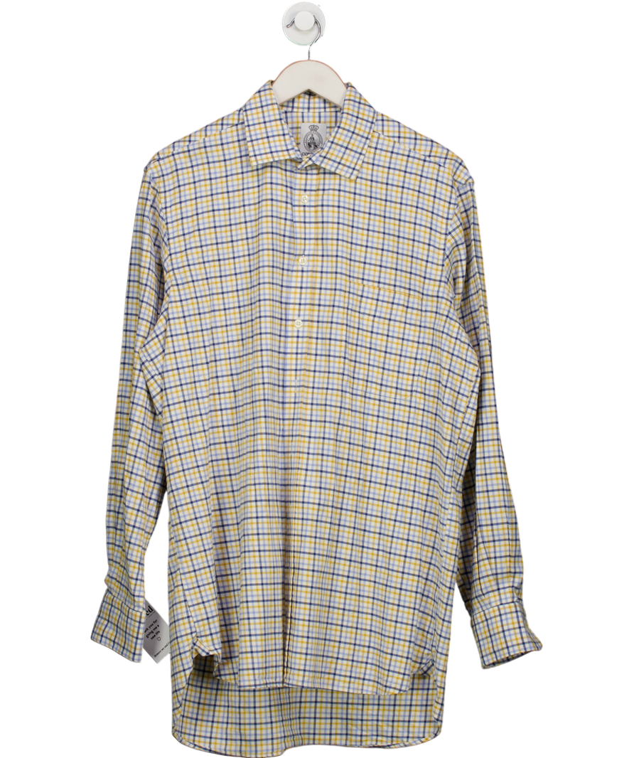 CORDINGS Yellow And Blue Check Medium Tattersall Shirt UK 46" CHEST