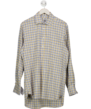 CORDINGS Yellow And Blue Check Medium Tattersall Shirt UK 46" CHEST