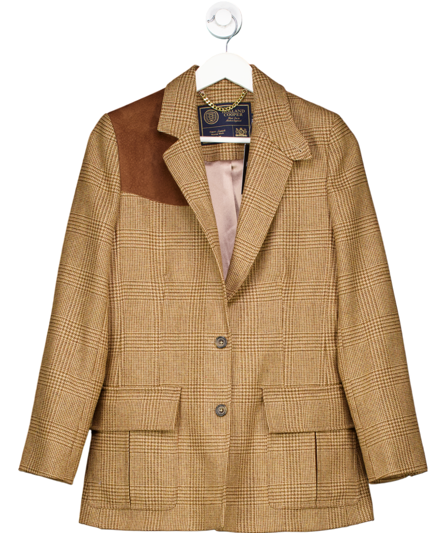 Holland Cooper Brown Single Breasted Field Blazer Tawny UK 12