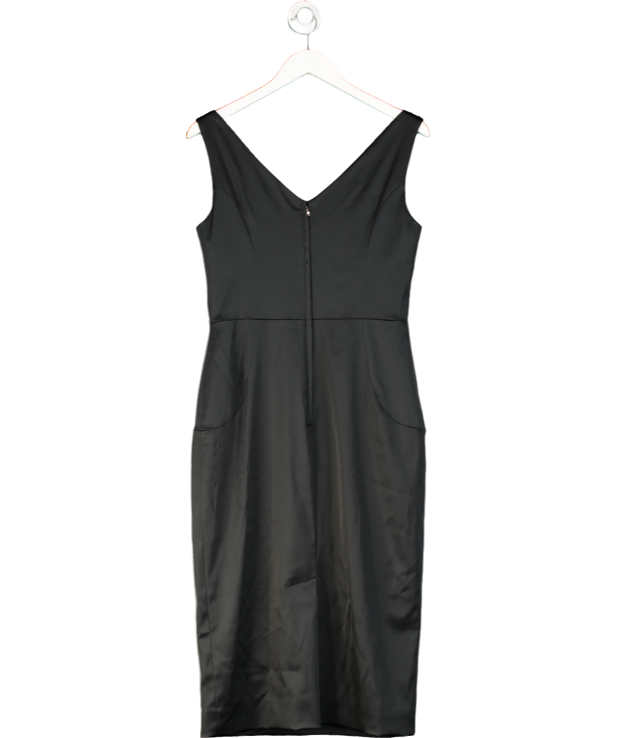 Dolce & Gabbana Black Satin Knee Length Dress UK 14