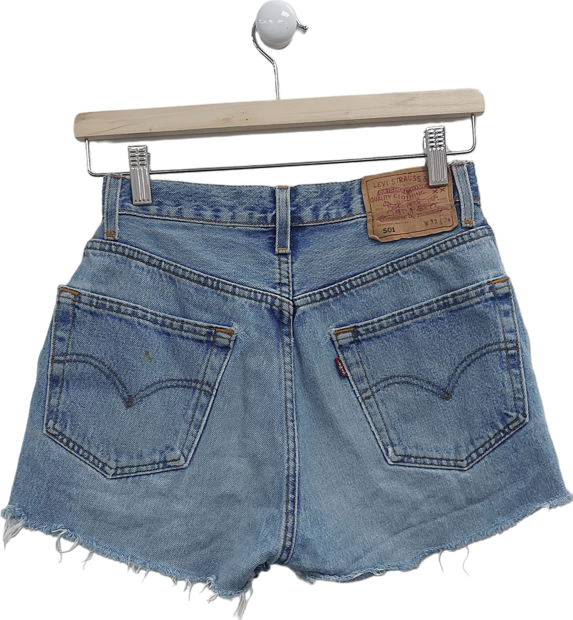 levis Blue 501 Original Denim Shorts W33