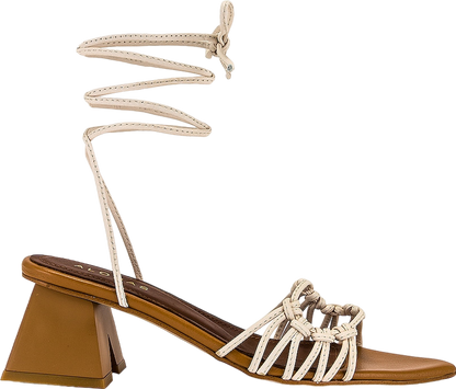 alohas Beige Ivory / Camel Mirage Strappy Sandals UK 7 EU 40 👠