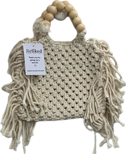 White Macramé Handbag One Size