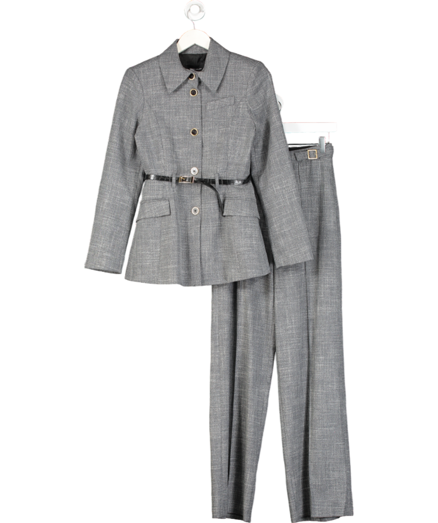 Karen Millen Black Tailored Suit With Belt UK 6