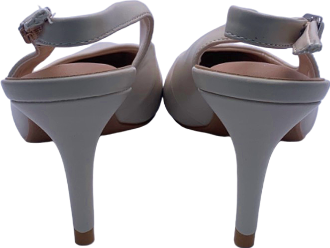 New Look White Slingback Pointed Toe Heels UK 4