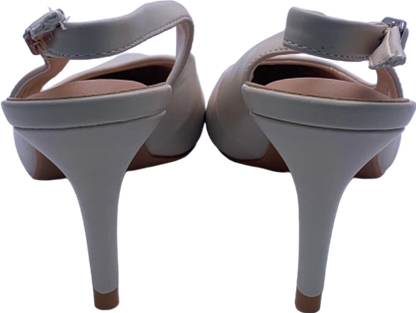 New Look White Slingback Pointed Toe Heels UK 4