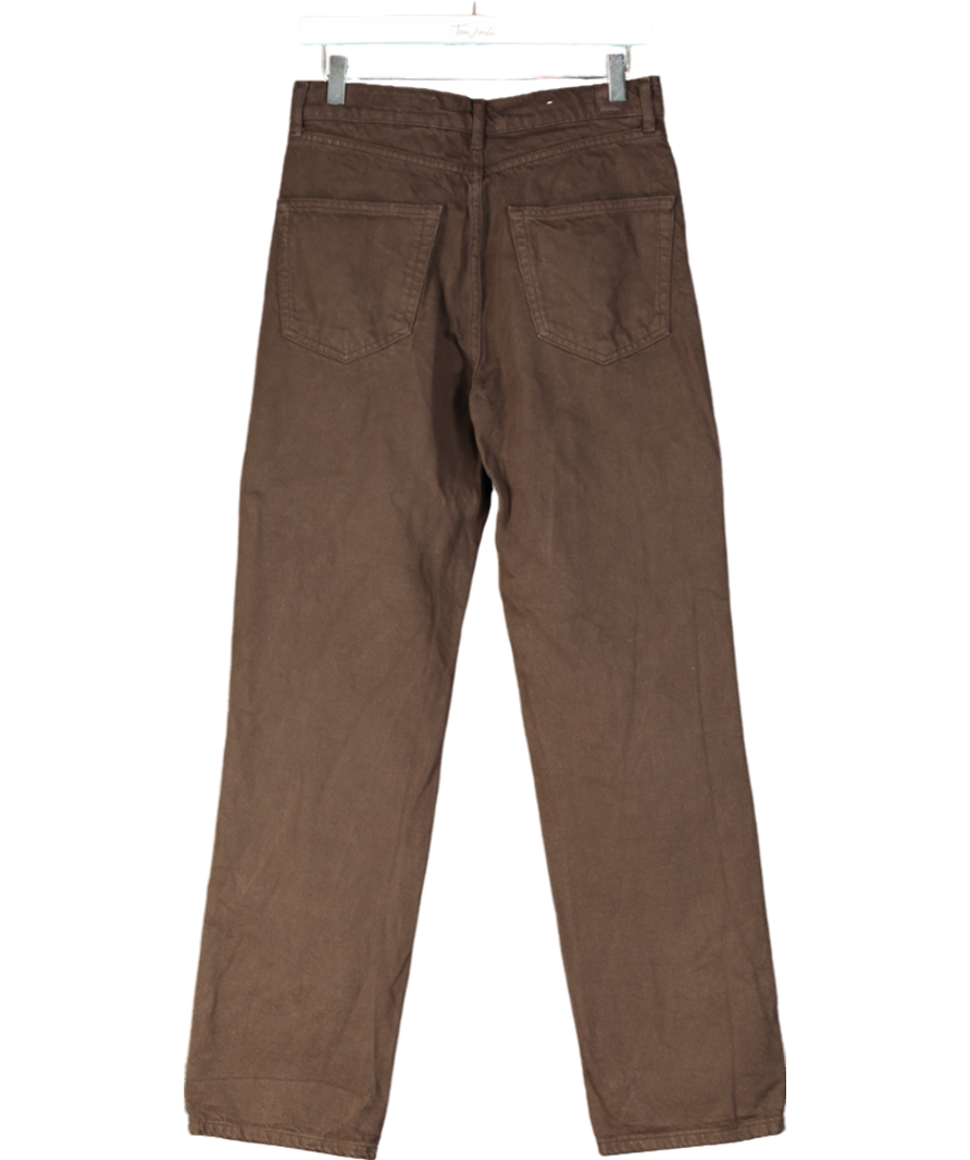 ZARA Brown Relaxed Slim Fit Mid Rise Jeans UK 8
