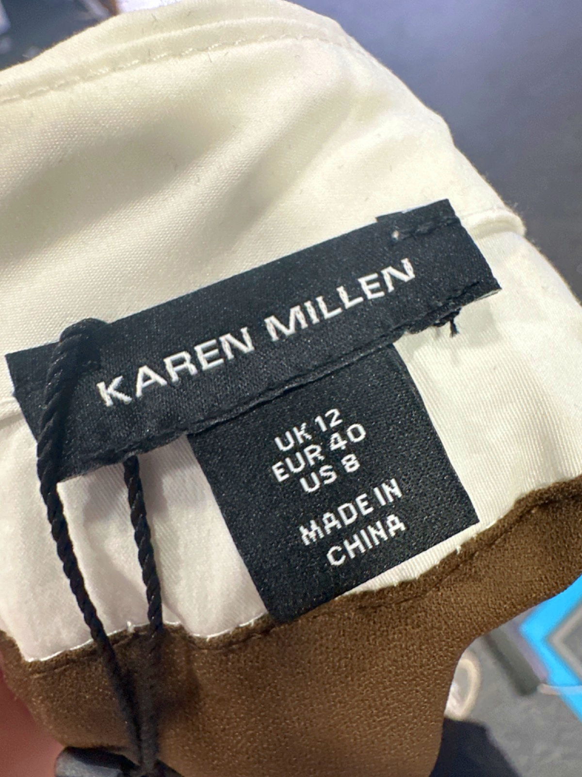 Karen Millen Gunmetal Sequin Woven Long Sleeve Crop Top UK 12