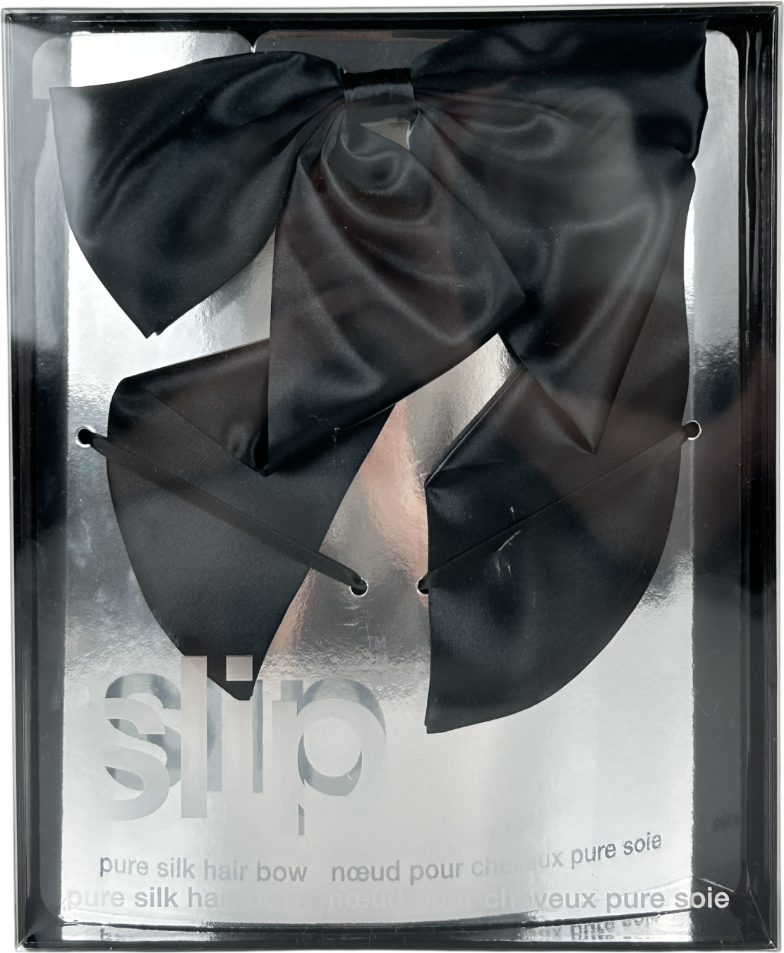Slip 100% Black Pure Silk Hair Bow