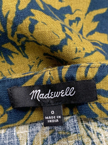 Madewell Blue/Yellow Floral Cropped Vest Top UK XS