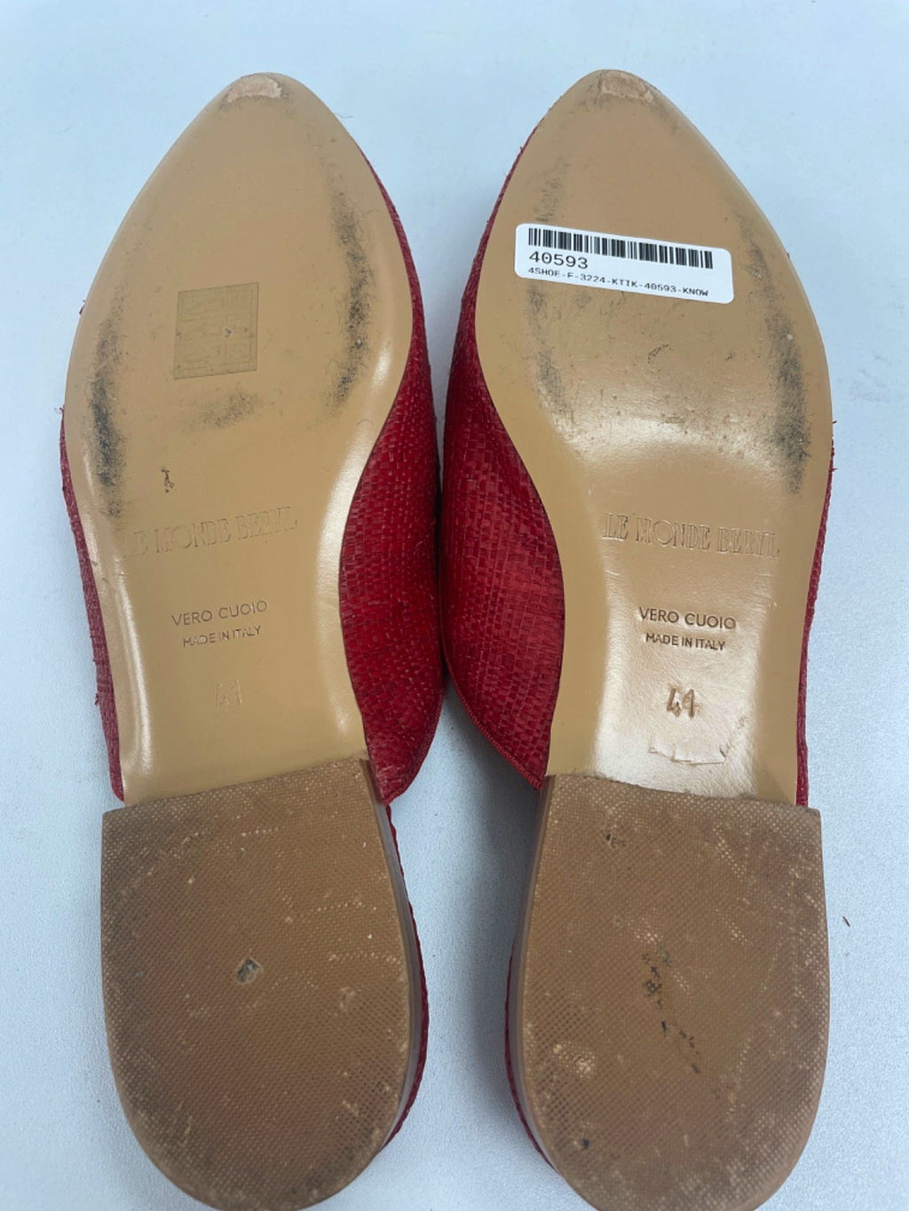 Le Monde Beryl Red Woven Mule Shoes EU 41 UK 8