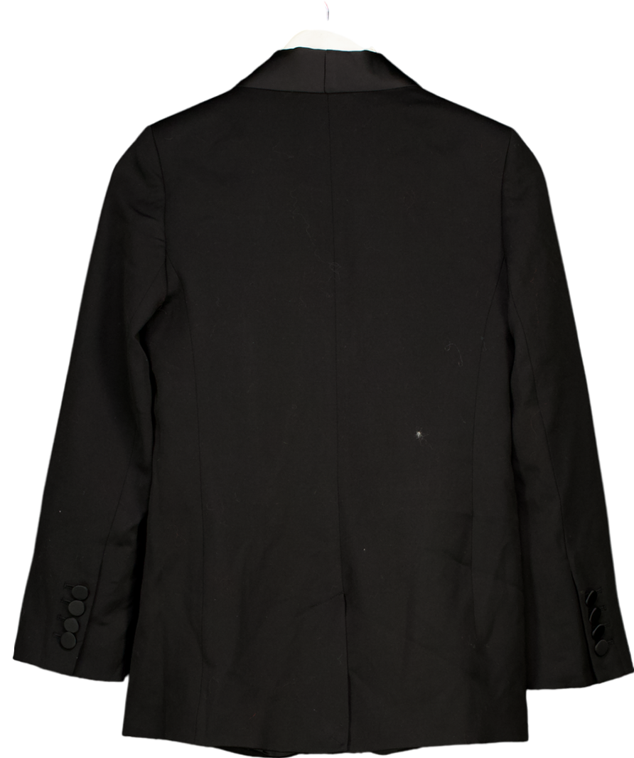 ME + EM Black Forever Shawl Collar Tux Blazer Italian Tailoring Fabric UK 6