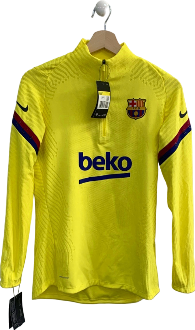 Nike Yellow FC Barcelona Women's Drill Top Small