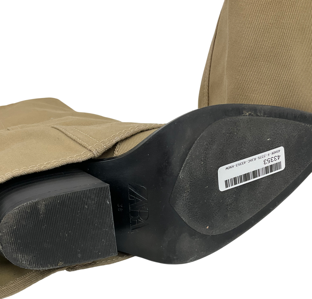 ZARA Cream Heeled Gaiter Boots UK 5 EU 38 👠