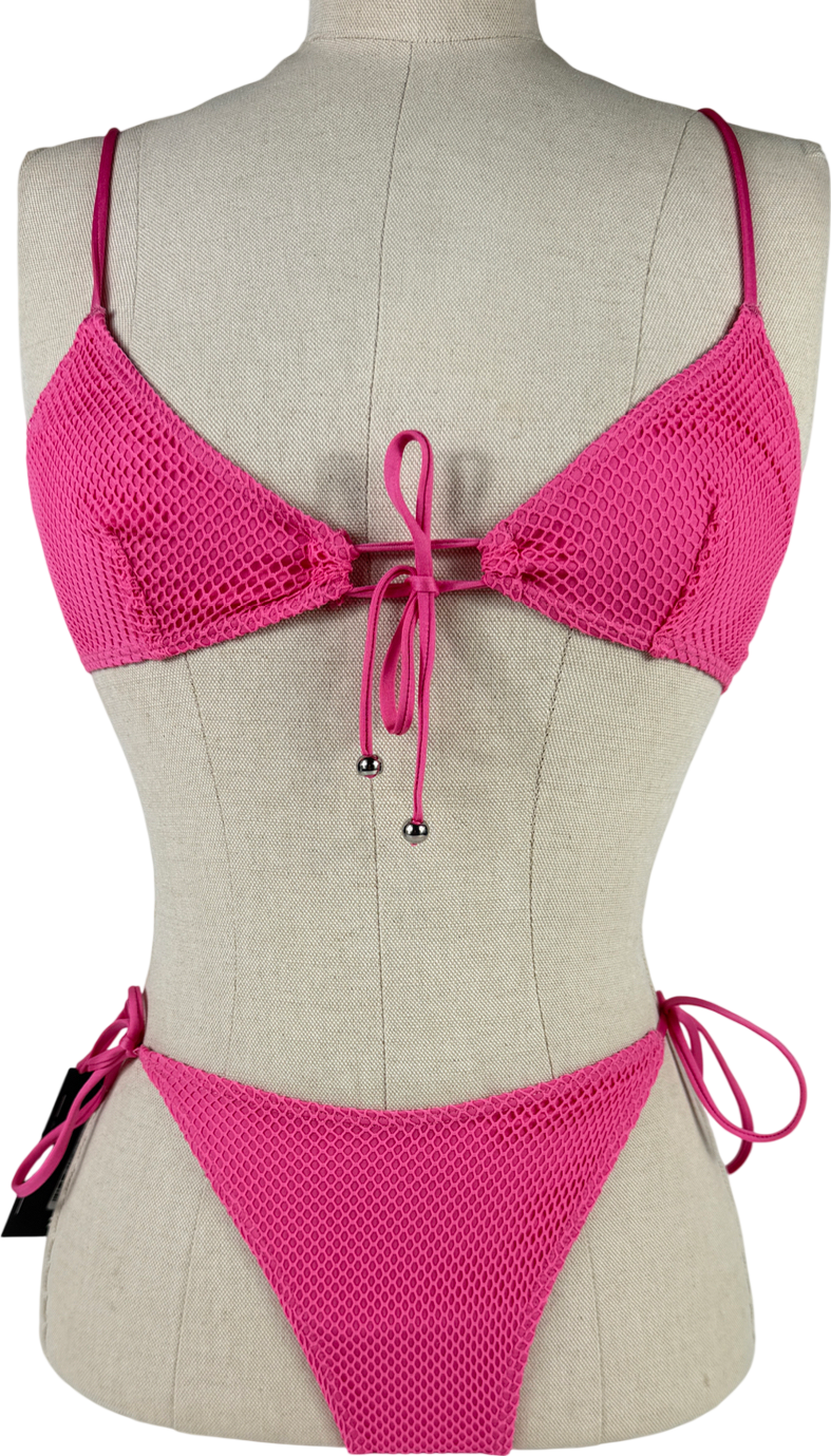 LESLIE AMON Pink Filippa Embellished Bikini UK XS/S