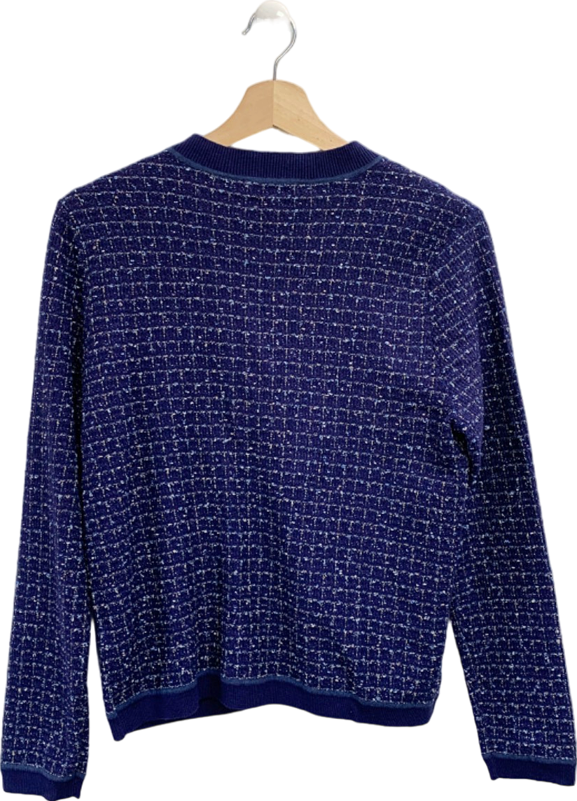 J.McLaughlin Blue Tweed Cardigan UK M
