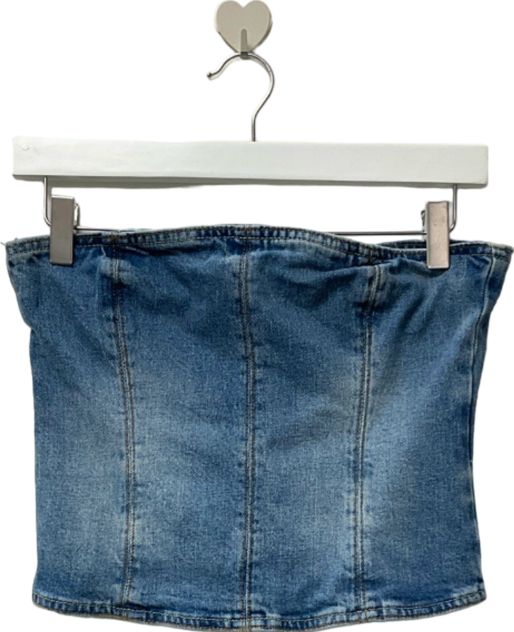 Zara Blue Denim Corset Top XS