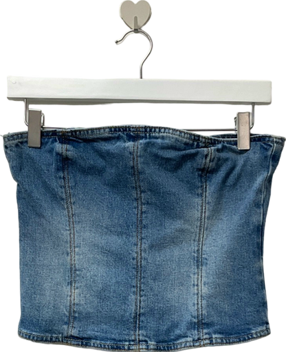 Zara Blue Denim Corset Top XS