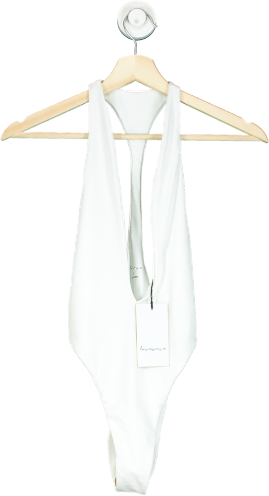 Love Wave White Plunge Swimsuit XS