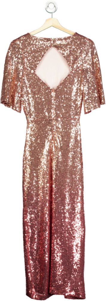 Love & Roses Multi Ombre Sequin Midi Dress UK 10