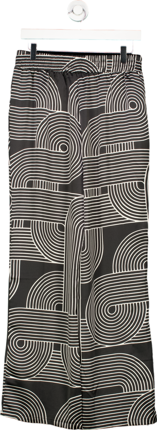 4th & Reckless Black/White Geometric Print Trousers UK 12