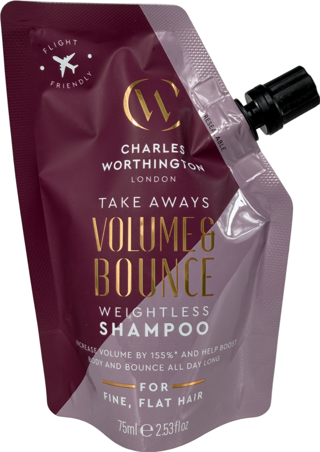 charles worthington Volume & Bounce Weightless Shampoo Takeaway 75ml
