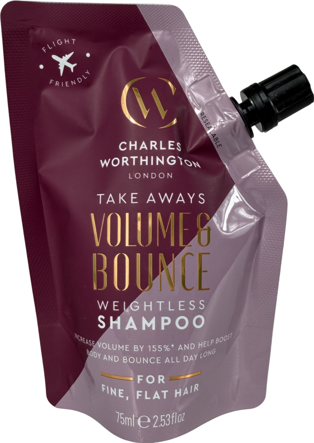 charles worthington Volume & Bounce Weightless Shampoo Takeaway 75ml