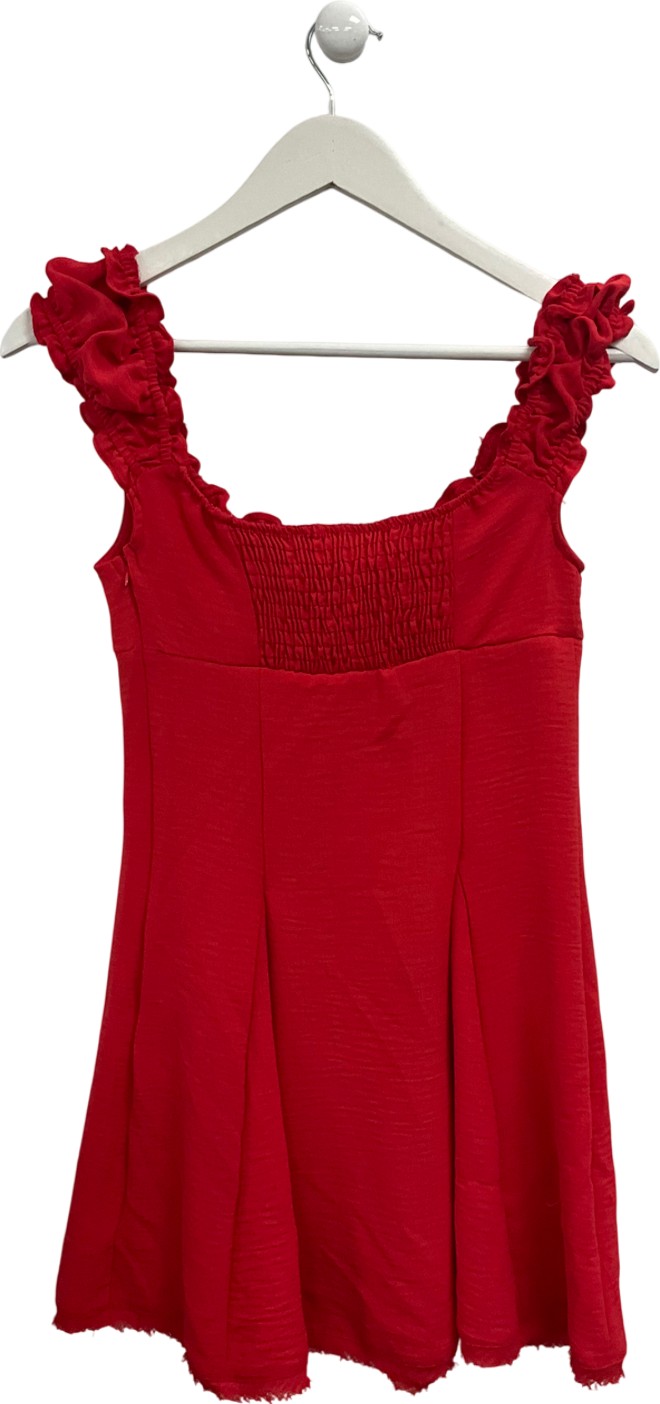 kimchi blue Red Babydoll Mini Dress UK S