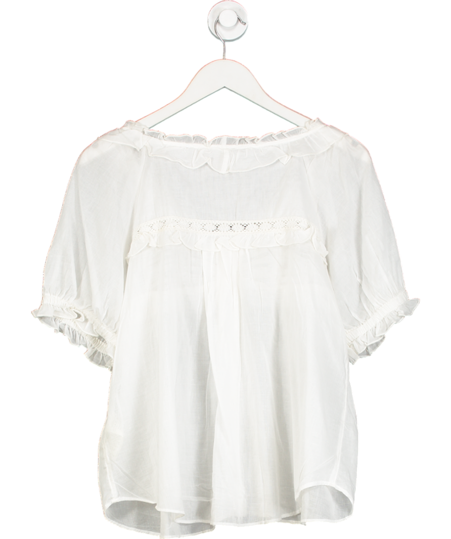 Free People White Cotton Blouse UK M
