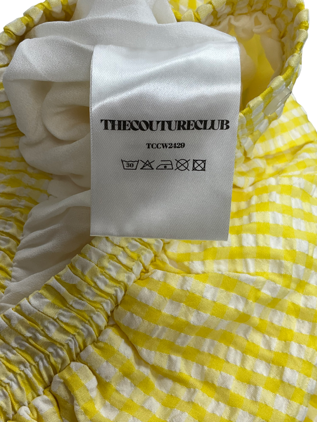 The Couture Club Yellow Gingham Shorts UK 8