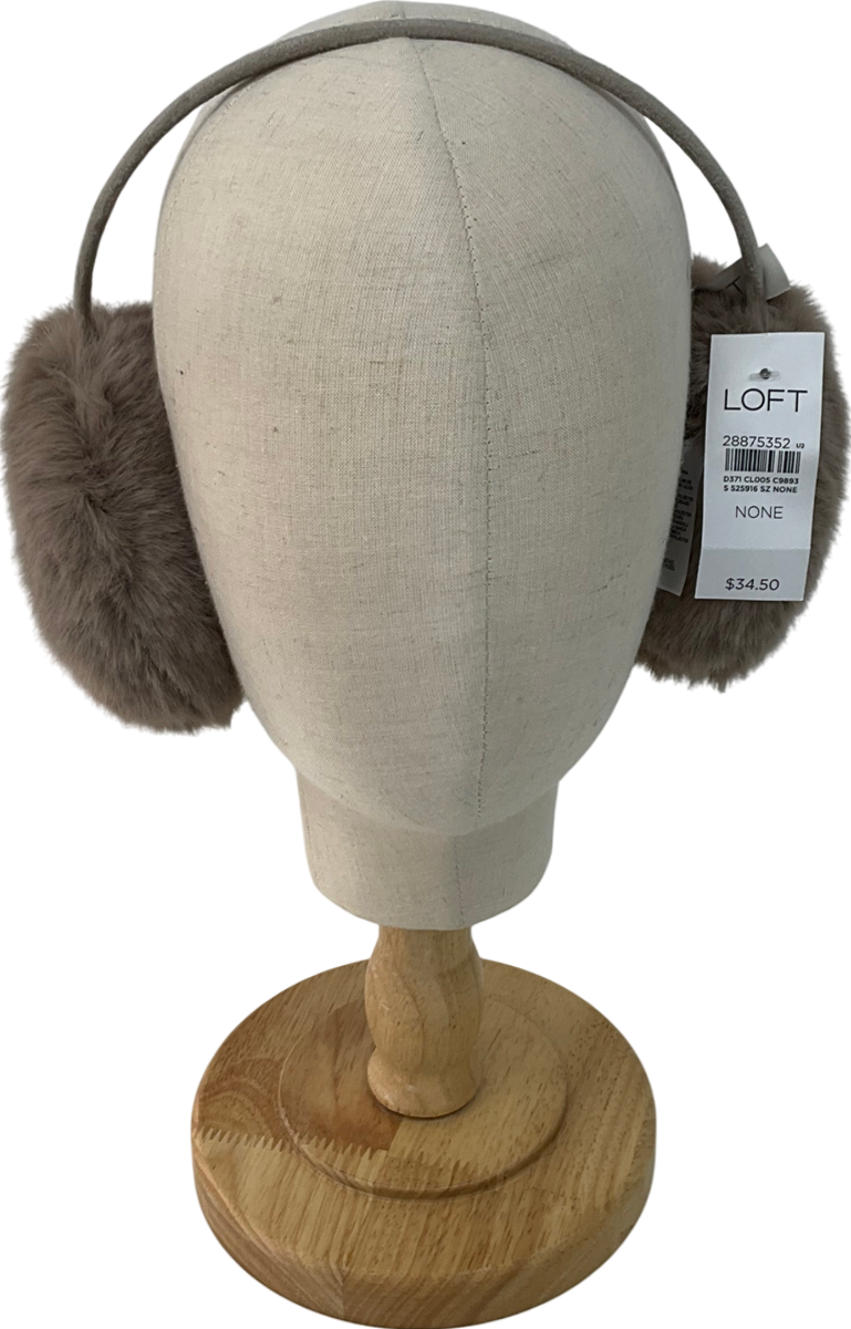 Loft Brown Faux Fur Ear Muffs One Size