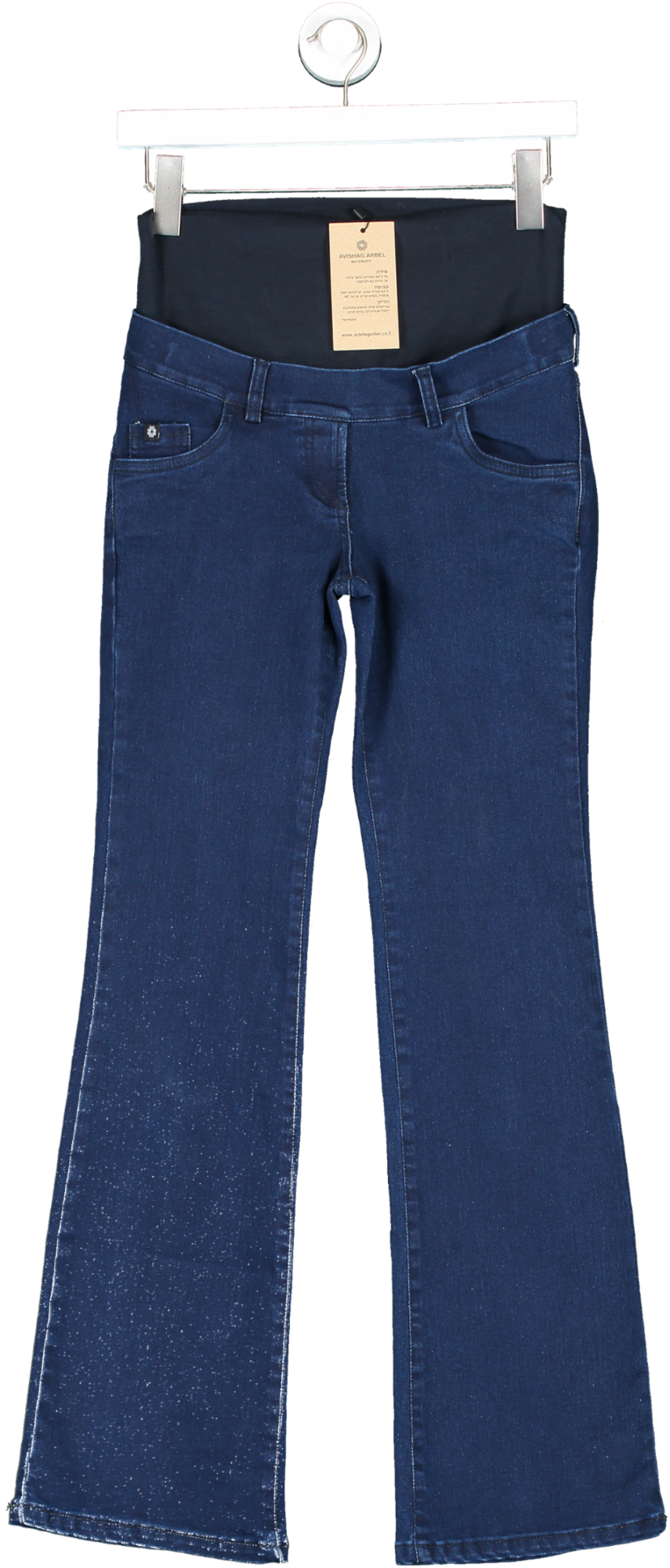 Avishag Arbel Blue High Rise Boot Cut Maternity Jeans UK XS