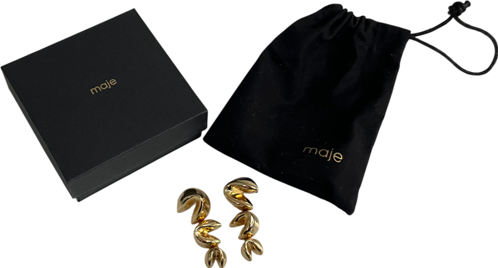 Maje Metallic Fortune Cookie Earrings
